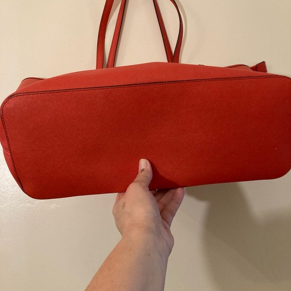 MICHAEL KORS BEAUTIFUL LARGE CANVAS TOTE SHOULDERBAG MK  burnt orange  COLOR - Picture 8 of 14